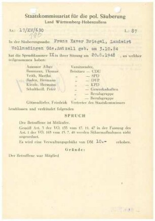 Briegel, Franz Xaver
