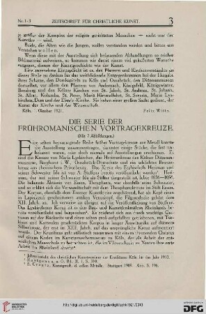 Die Serie der frühromanischen Vortragekreuze