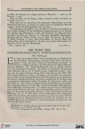 Die Serie der frühromanischen Vortragekreuze