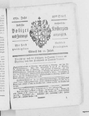 28tes Stück., Ausgabe vom 10. Juli 1782