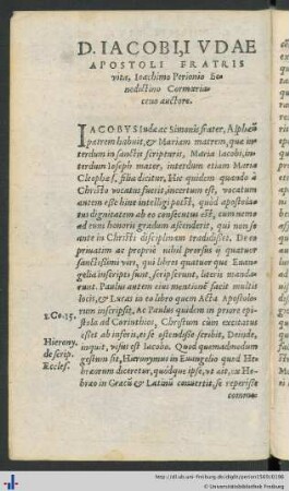 D. Iacobi, Ivdae Apostoli Fratris vita.
