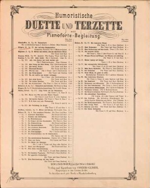 Der verliebte Nachtwächter : komisches Nocturno ; für 3 Männerstimmen mit Klavierbegleitung ; op. 52