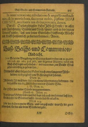 Buß- Beicht- und Communion-Andacht.