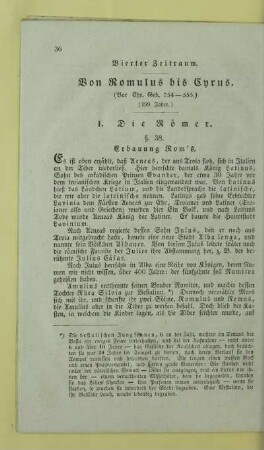 Vierter Zeitraum. Von Romulus bis Cyrus. (Vor Chr. Geb. 754 - 555.) (199 Jahre.)