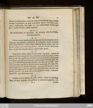 Sectio I. De Ecclesia In Genere, Et Extra Civitatem, Considerata.