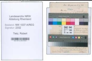 Entnazifizierung Robert Tietz , geb. 19.06.1882 ()