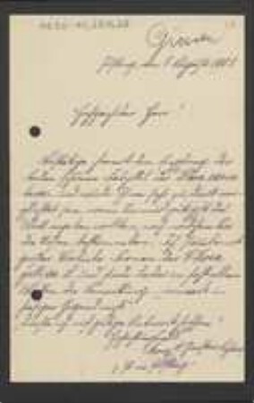 Brief von Franz Xaver Gierster an Unbekannt