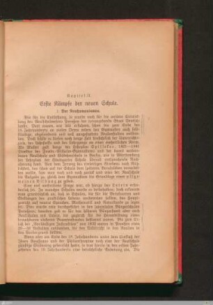 Kapitel II: Erste Kämpfe der neuen Schule