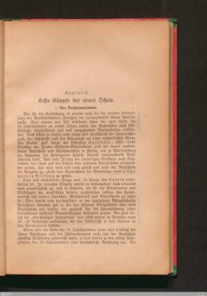 Kapitel II: Erste Kämpfe der neuen Schule
