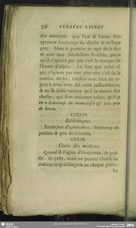 CXXVIII. Bibliotheques