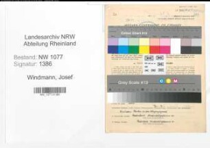 Entnazifizierung Josef Windmann , geb. 25.10.1912 (Polizist)