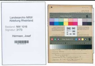 Entnazifizierung Josef Hermsen , geb. 11.11.1877 (Schuhmachermeister)