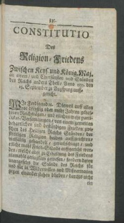 Constitutio Des Religions-Friedens