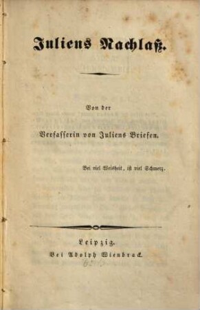 Juliens Nachlaß