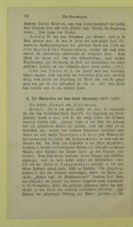 4. Die Markgrafen aus dem Hause Luxemburg (1373 - 1415)