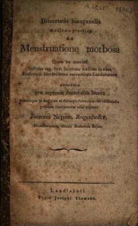 De menstruatione morbosa