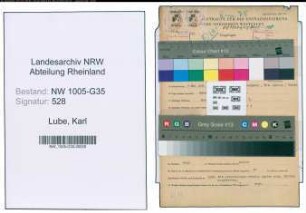Entnazifizierung Karl Lube , geb. 09.05.1898 (Geschaeftsfuehrer)