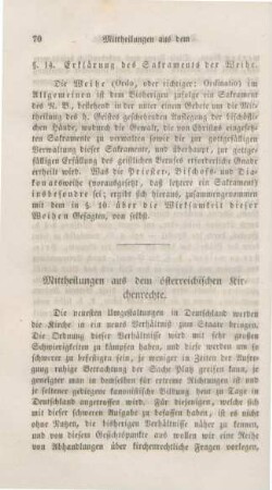 70-94 Mittheilungen aus dem österreichischen Kirchenrechte