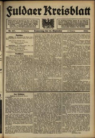 Ausgabe vom Donnerstag, den 22. September 1910.