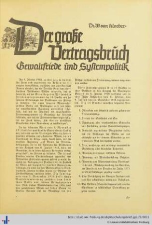 Der große Vertragsbruch.