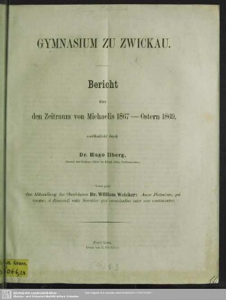 1867/69: Bericht : über das Schuljahr ...