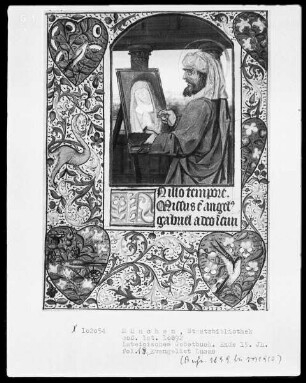 Lateinisches Gebetbuch mit französischem Kalender — Evangelist Lukas, Folio 18