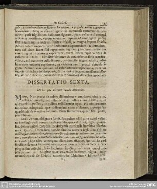 Dissertatio Sexta. De his quae virtute calida dicuntur.