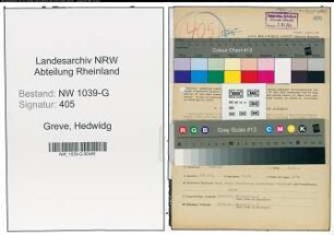 Entnazifizierung Hedwidg Greve , geb. 08.03.1912 (Stenotypistin)