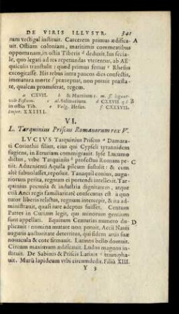 VI. L. Tarquinius Priscus Romanorum rex V.