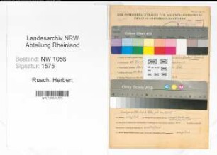 Entnazifizierung Herbert Rusch , geb. 27.11.1902 (Angestellter)