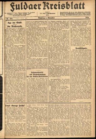 Ausgabe vom Samstag, den 01. November 1924.