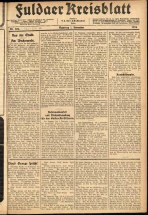 Ausgabe vom Samstag, den 01. November 1924.