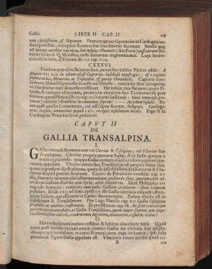 Caput II. De Gallia Transalpina