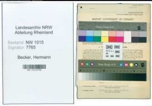 Entnazifizierung Hermann Becker , geb. 23.09.1903 (Schlosser)