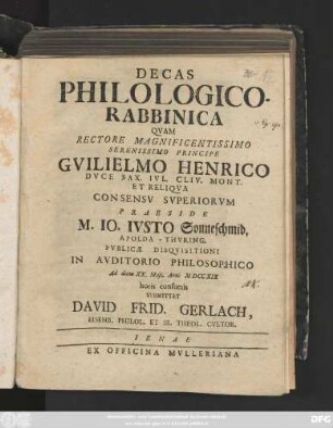 Decas Philologico-Rabbinica