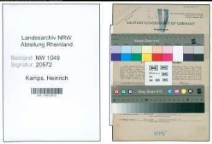 Entnazifizierung Heinrich Kamps , geb. 16.07.1891 (Lokfuehrer)