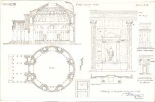 Eckert, Georg; München; Studienarbeiten - Pantheon in Rom (Grundrisse, Schnitt, Details)