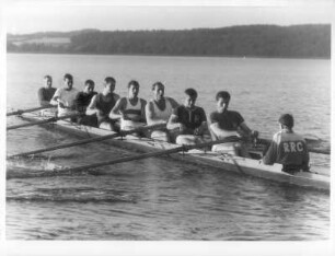 Ratzeburg. "Deutschland-Achter", 1966 Weltmeister in Bled (Jugoslawien), beim Training