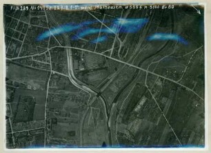 Foto der Batteriestellung Burzweiler-Brücke östlich der Eisenbahnbrücke zwischen Mülhausen und Burzweiler (Luftbild)