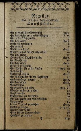 Register aller in diesem Buch enthaltenen Kunststücke