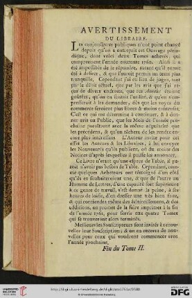 Avertissement du libraire