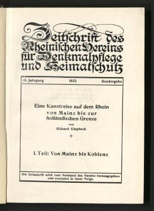 1: Von Mainz bis Koblenz
