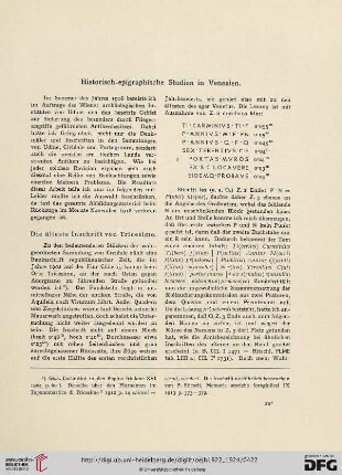 21/22.1922/24: Historisch-epigraphische Studien in Venezien