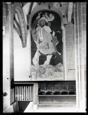 Alexanderkirche; Wandbild Christophorus, vor der Restaurierung