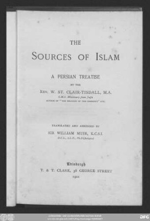 The sources of Islam : a Persian treatise