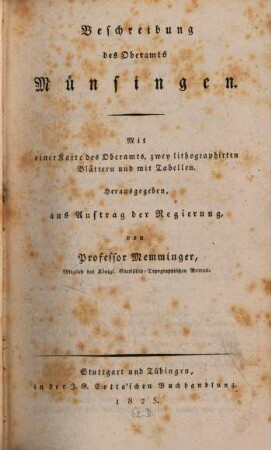 Beschreibung des Oberamts Münsingen