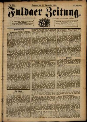 Ausgabe vom Sonntag, den 21. September 1890.