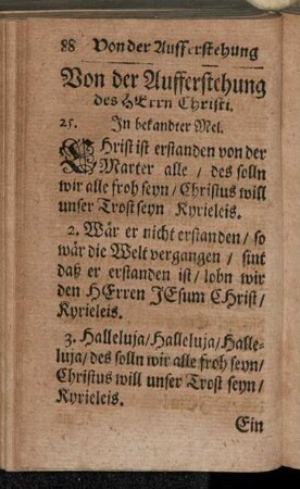 Von der Auferstehung des Herrn Christi.