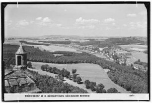 Thürmsdorf mit dem Bärenstein. Sächsische Schweiz