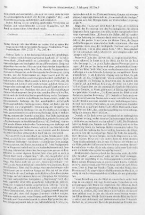 701-703 [Rezension] Tacke, Helmut, Mit den Müden zur rechten Zeit zu reden